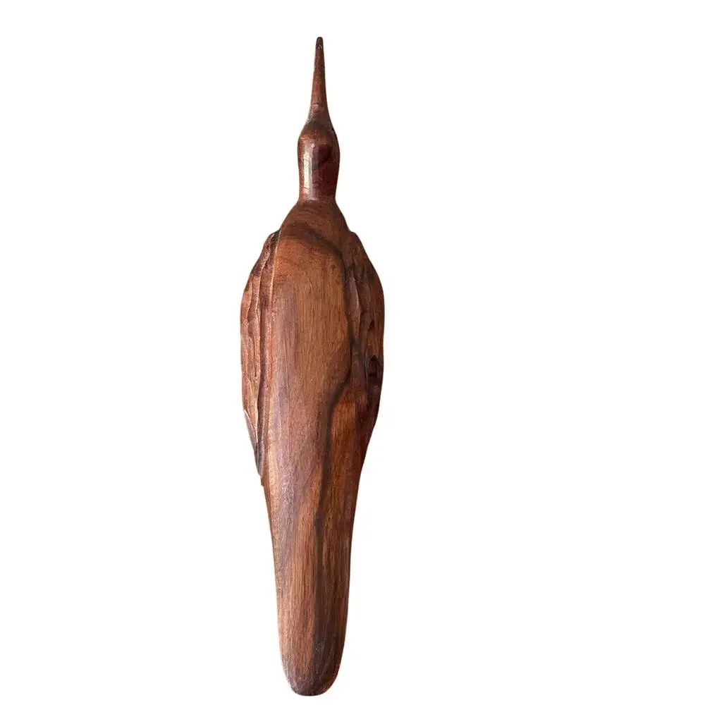 Vintage MCM Mid Century Hand Carved Wood Bird Folk Art Sculpture